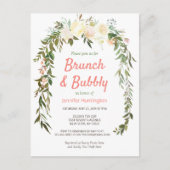 Boho bruiloftsuitnodiging voor brunch met bubbels briefkaart (Voorkant)