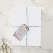 Boho Bruin Beige Bloem Baby Shower Cadeaulabel (Met Touw)