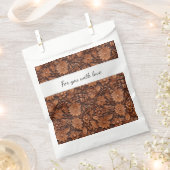 Boho Bruin Faux Leer Bloemen Bruiloft Bedankzakje (Geknipt)