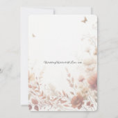 Boho Bruin met Vlinders Bloemen Bruiloft Kaart (Achterkant)
