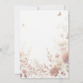 Boho Bruin met Vlinders Bloemen Bruiloft Save The Date (Achterkant)