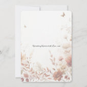 Boho Bruin met Vlinders Bloemige Trouwfeest Kaart (Achterkant)