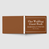 Boho Bruin Moderne Rand Minimalistisch Gastenboek (Volledig)