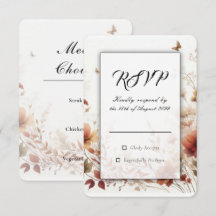 Boho Bruine Bloemige Trouw met Vlinders