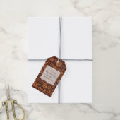Boho bruine nepleer bloemrijke bruidsdouche cadeaulabel (Met Touw)
