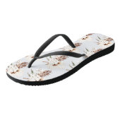 Boho Bruine Pampagras Witte Orchideeën Monogram Teenslippers (Schuin)