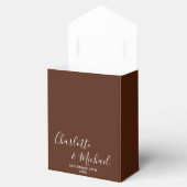 Boho Bruine Script Minimalistische Trouwdag Bedankdoosjes (Geopend)