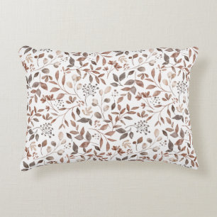 Boho Bruine Terracotta Bloem Bladeren Accent Kussen