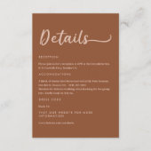 Boho Bruine Terracotta Trendy Details Informatiekaartje (Voorkant)