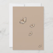 Boho Bruine Wildbloemen en Vlinders Bruiloft Kaart (Achterkant)