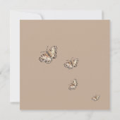 Boho Bruine Wildbloemen en Vlinders Bruiloft Save The Date (Achterkant)