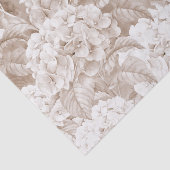 Boho  bruine witte elegant hortensia floral tissuepapier (Detail)