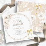 Boho Brunch Bruidsdouche Uitnodigingen<br><div class="desc">Verhoog uw viering met onze Pearls en Prosecco Bridal Shower Invitation. Met delicate waterverf boho chique crème en bruine bloemen versierd met mooie parels en goudstoffige champagneglazen, straalt dit collectie tijdloze verfijning uit. Perfect voor een champagne brunch affaire, dit collectie zet de toon voor een onvergetelijke bijeenkomst gevuld met gelach...</div>