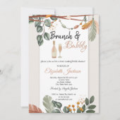Boho brunch & bubbels bruidsuitnodiging kaart (Voorkant)