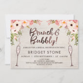 Boho Brunch Bubble Bridal Shower Invitation Kaart (Voorkant)