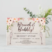 Boho Brunch Bubble Bridal Shower Invitation Kaart (Staand voorkant)