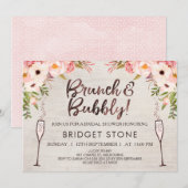 Boho Brunch Bubble Bridal Shower Invitation Kaart (Voorkant / Achterkant)