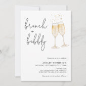 Boho Brunch & Bubble Bridal Shower Invitation Kaart (Voorkant)