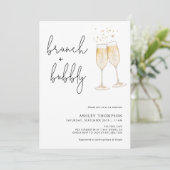Boho Brunch & Bubble Bridal Shower Invitation Kaart (Staand voorkant)