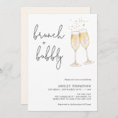 Boho Brunch & Bubble Bridal Shower Invitation Kaart (Voorkant / Achterkant)