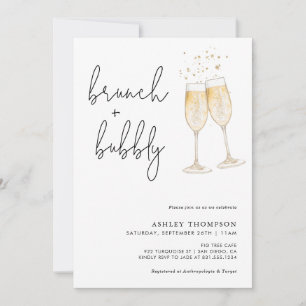 Boho Brunch & Bubble Bridal Shower Invitation Kaart