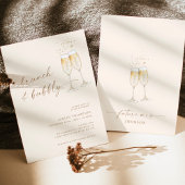 Boho Brunch & Bubble Bridal Shower Invitation Kaart
