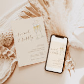 Boho Brunch & Bubble Bridal Shower Invitation Kaart