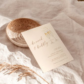 Boho Brunch & Bubble Bridal Shower Invitation Kaart