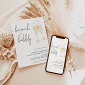 Boho Brunch & Bubble Bridal Shower Invitation Kaart