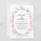 Boho Brunch & Bubble Vrijgezellenfeest Dusty Pink  Kaart (Voorkant)