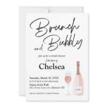 Boho Brunch en Bubble Bridal Shower Invitation