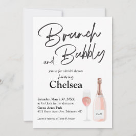 Boho Brunch en Bubble Bridal Shower Invitation Kaart