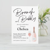 Boho Brunch en Bubble Bridal Shower Invitation Kaart (Staand voorkant)