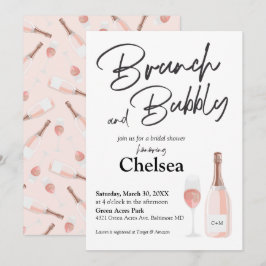 Boho Brunch en Bubble Bridal Shower Invitation Kaart