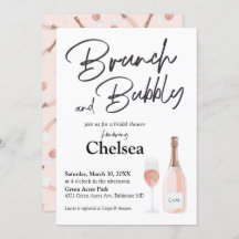 Boho Brunch en Bubble Bridal Shower Invitation