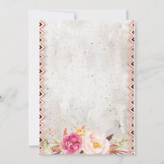 Boho Brunch en bubbly Bridal Shower Uitnodiging (Achterkant)