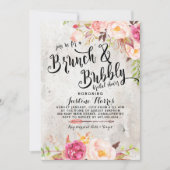 Boho Brunch en bubbly Bridal Shower Uitnodiging (Voorkant)