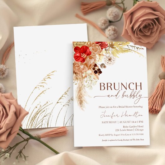 Boho Brunch en Bubbly | Terracotta-Vrijgezellenfee Kaart