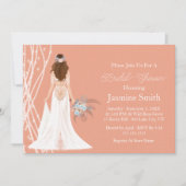 Boho Brunette bruid met parels Vrijgezellenfeest Kaart (Voorkant)