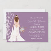 Boho Brunette Bruid met Parels Vrijgezellenfeest P Kaart (Voorkant)