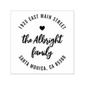 Boho Brush familienaam hart rond retour adres Zelfinktende Stempel (Design)