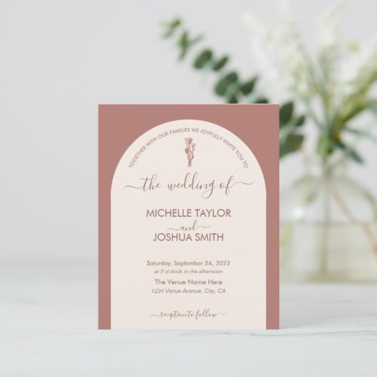 Boho Budget Terracotta Botanical Floral Modern (Staand voorkant)