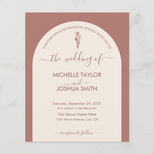 Boho Budget Terracotta Botanical Floral Modern (Voorkant)