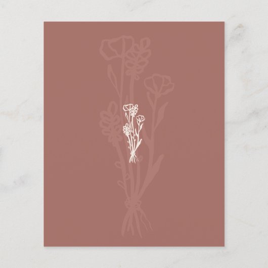 Boho Budget Terracotta Botanical Floral Modern (Achterkant)
