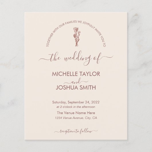 Boho Budget Terracotta Botanical Floral Modern (Voorkant)