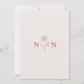 Boho Budget Terracotta Rust Flower Wedding | DIY Kaart (Achterkant)