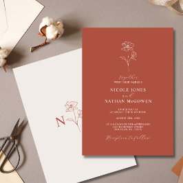 Boho Budget Terracotta Rust Flower Wedding | DIY Kaart