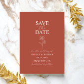 Boho Budget Terracotta Rust Flower Wedding | DIY S Save The Date