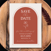 Boho Budget Terracotta Rust Flower Wedding | DIY Save The Date
