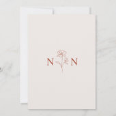 Boho Budget Terracotta Rustieke Bloem Bruiloft | D Kaart (Achterkant)